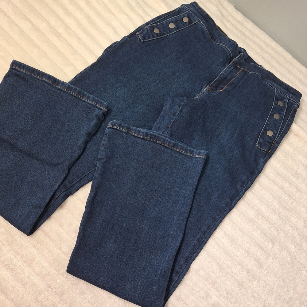 J. Jill Denim York Bootcut Jeans Womens 8P Dark Wash Sailor Stretch Festival